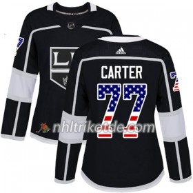 Los Angeles Kings Trikot Jeff Carter 77 Adidas 2017-2018 Schwarz USA Flag Fashion Authentic - Dame